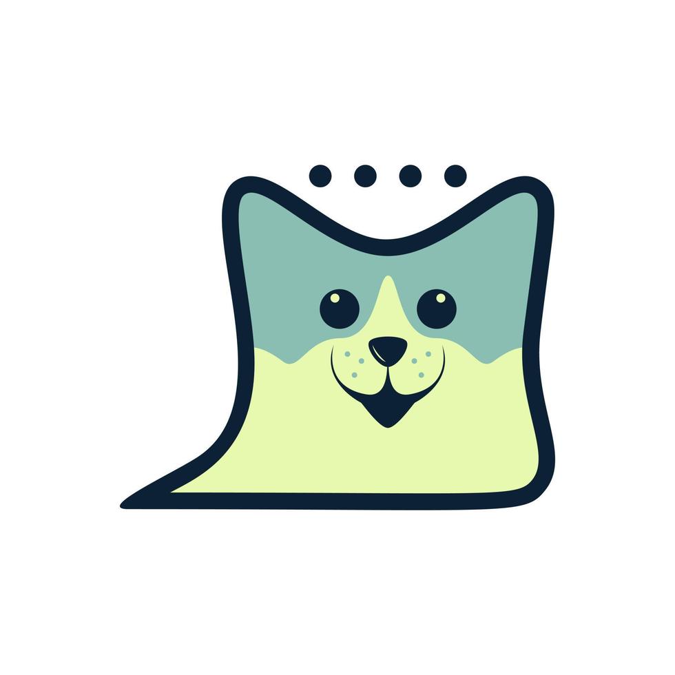 vector de icono de logotipo de chat de perro