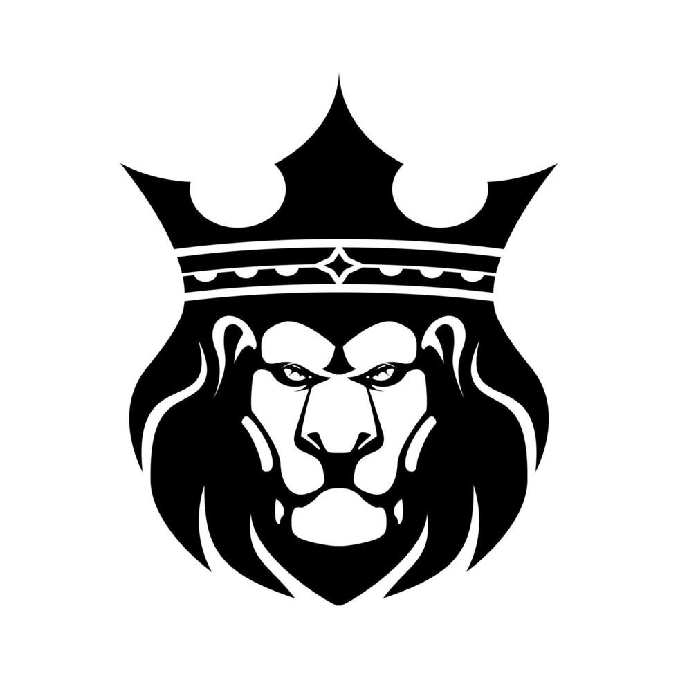 Head Lion King Logo Illustration Vecktor vector