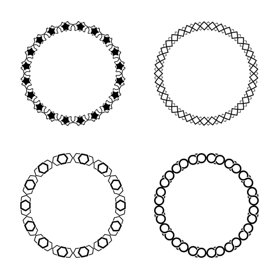 Circle Line Art Template Vecktor vector