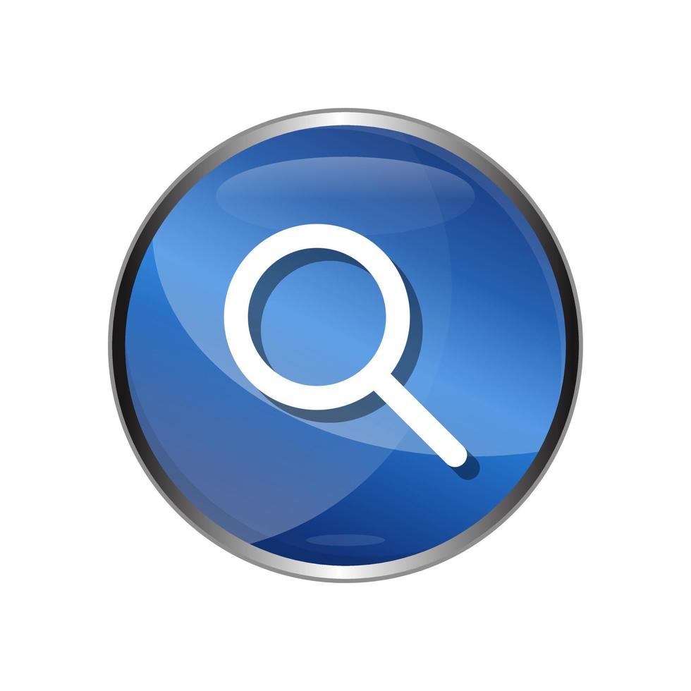 3d Search Button Icon Vecktor vector