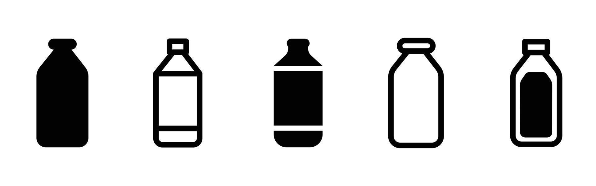 Set of simple bottle icon design vector