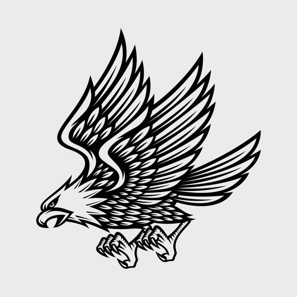 ilustración de símbolo de águila. diseño sobre fondo blanco. vector