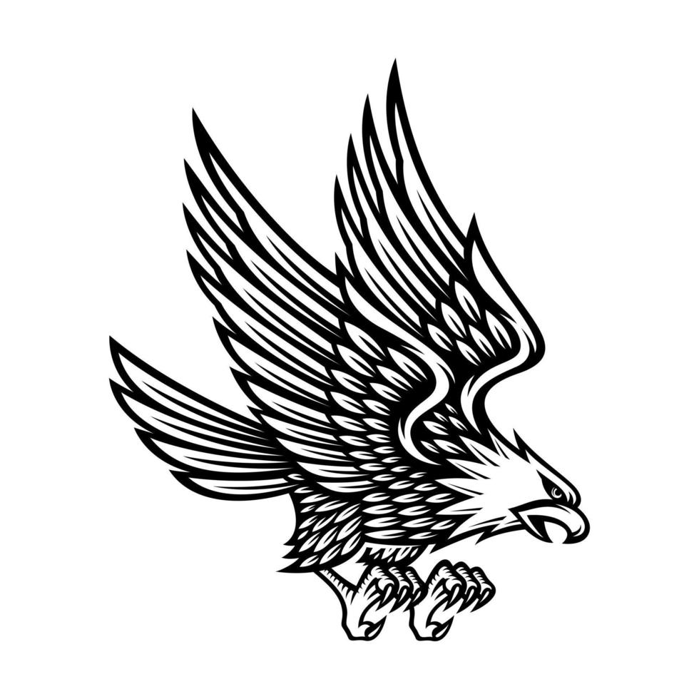 ilustración de símbolo de águila en estilo vintage vector