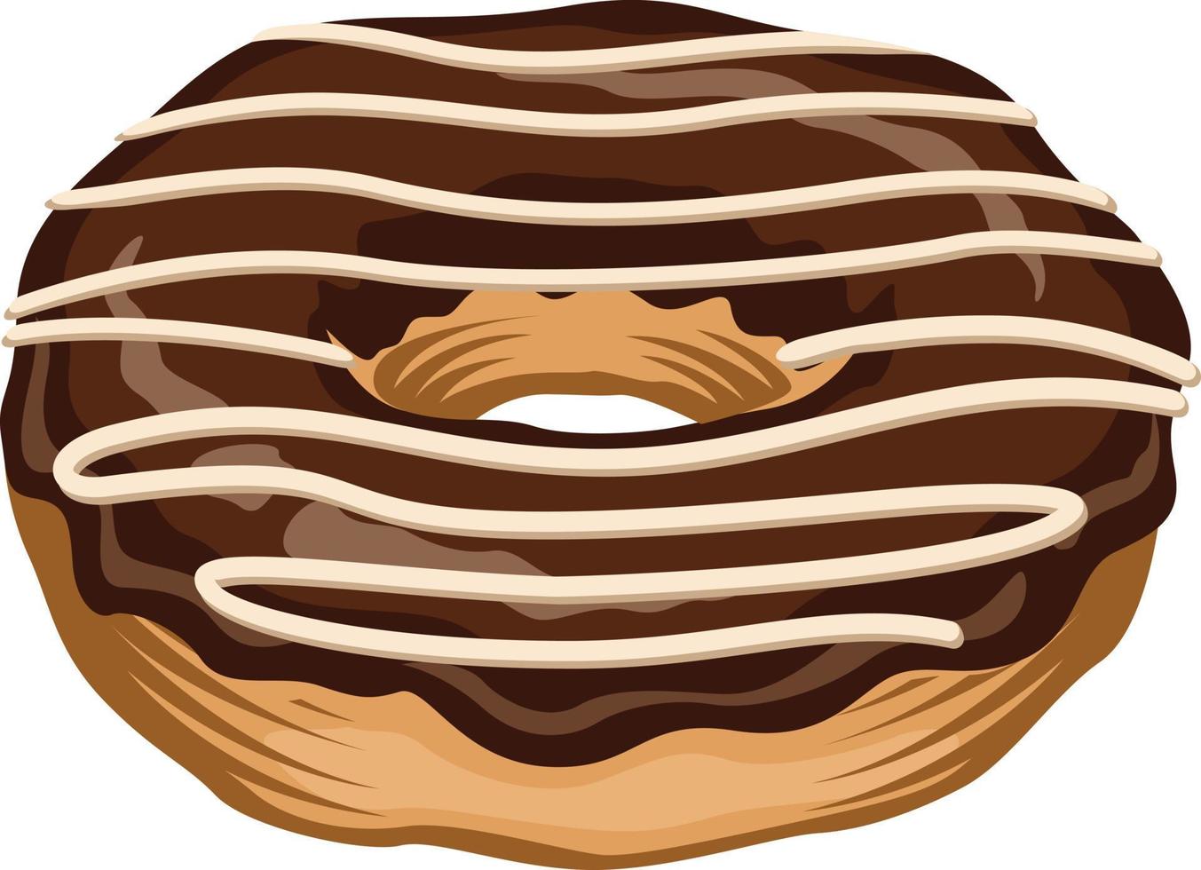 donut with chocolate glaze. donut icon, vector illustration