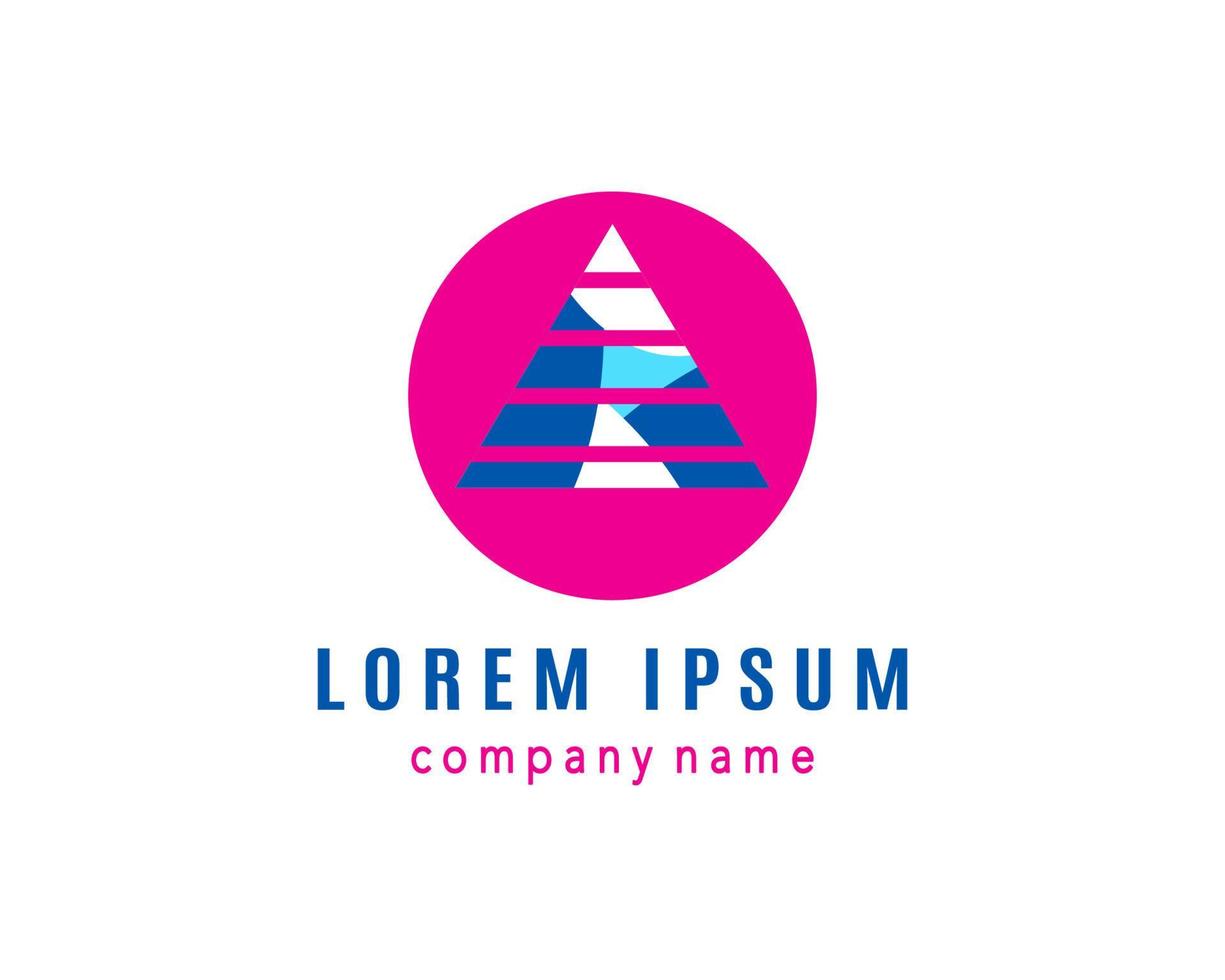 Pyramid triangle, mountain logo design vector