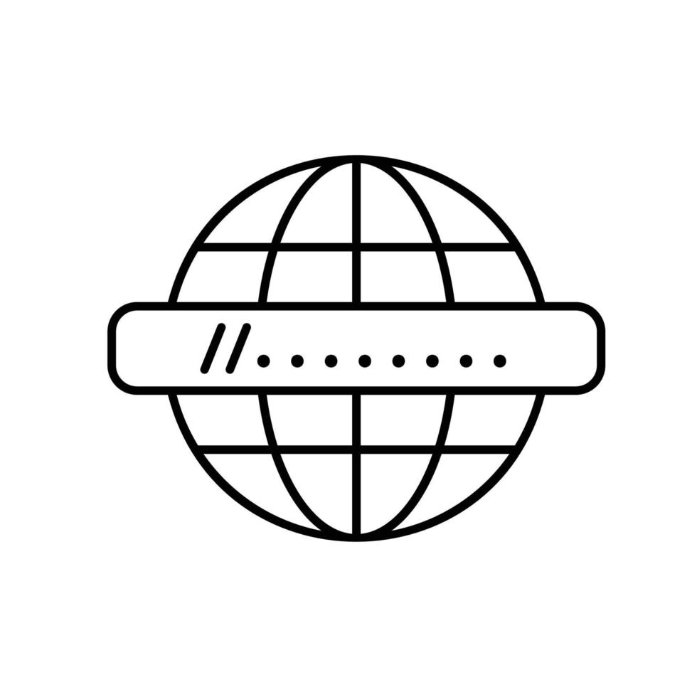 Internet icon with globe and address bar to show global web network vector