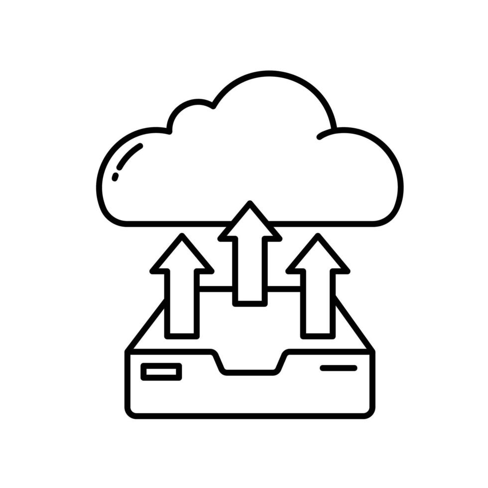 Data upload icon from storage to cloud computing server vector