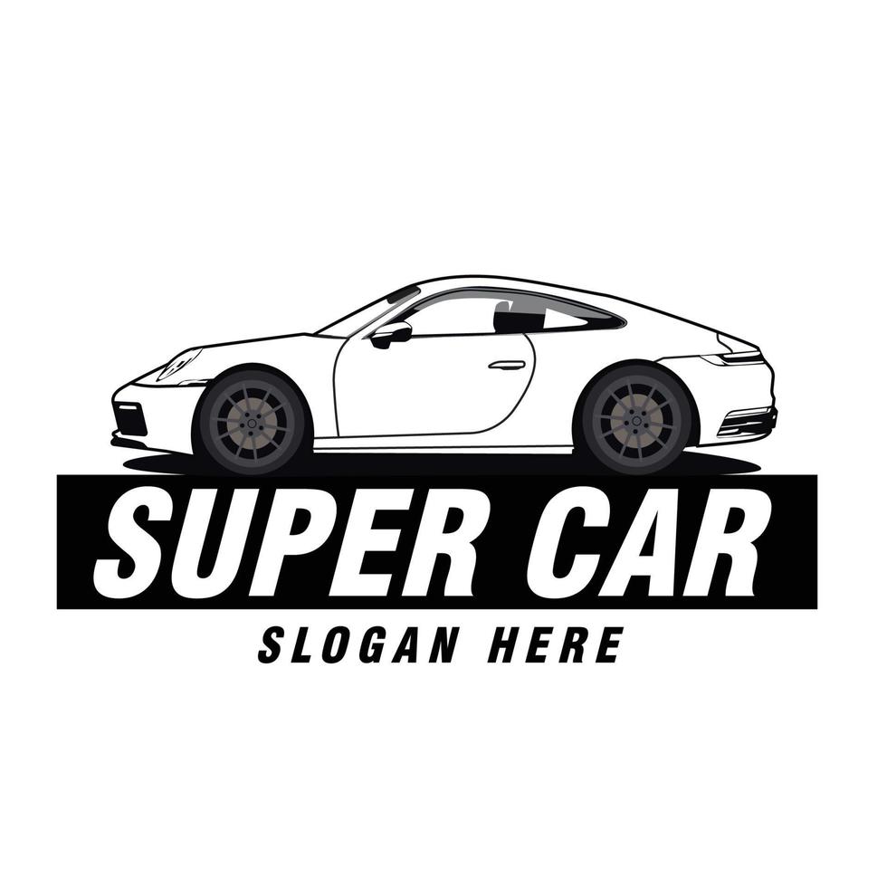 diseño de vector de vista lateral de logotipo de super coche