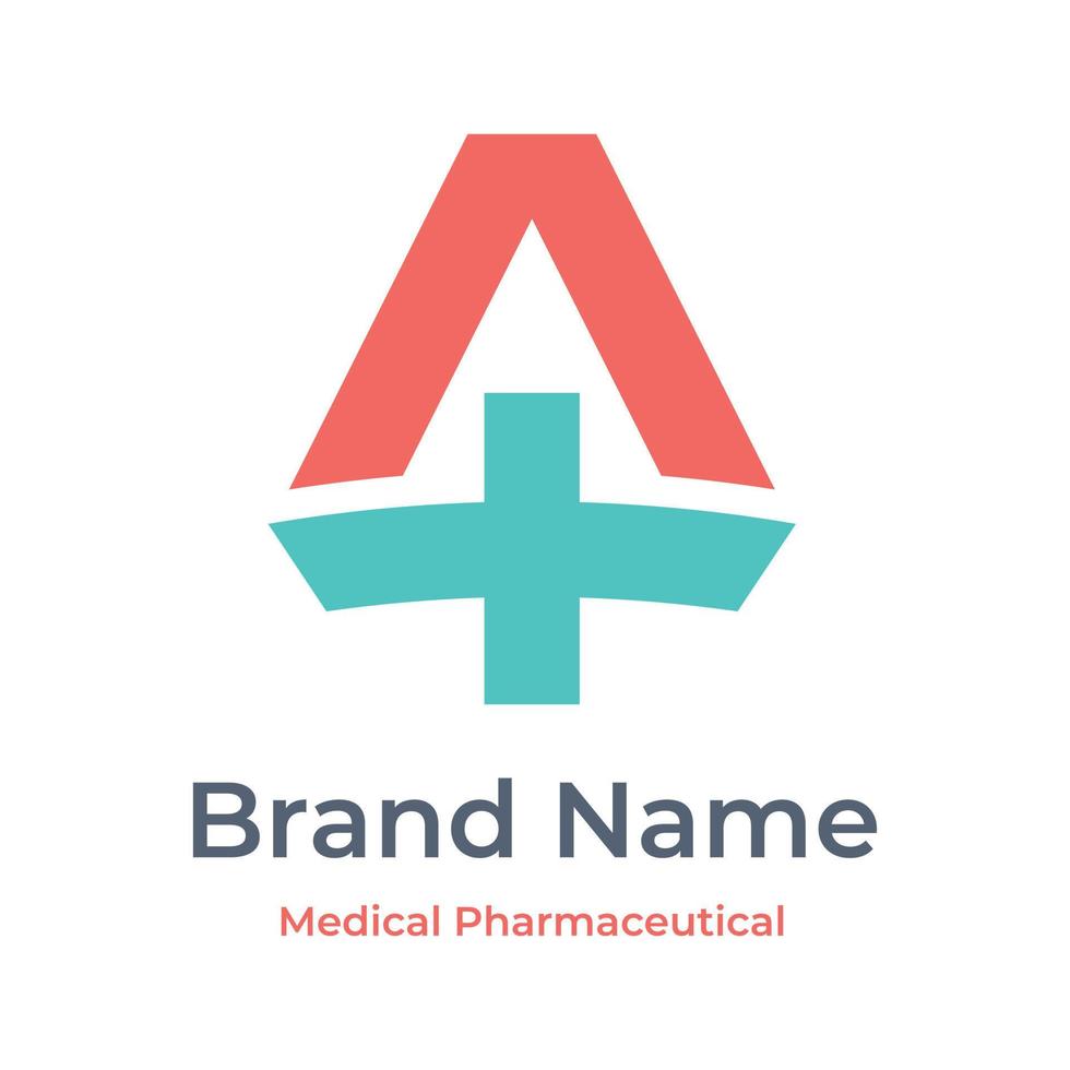 Medical pharmacy logo template, health icon vector