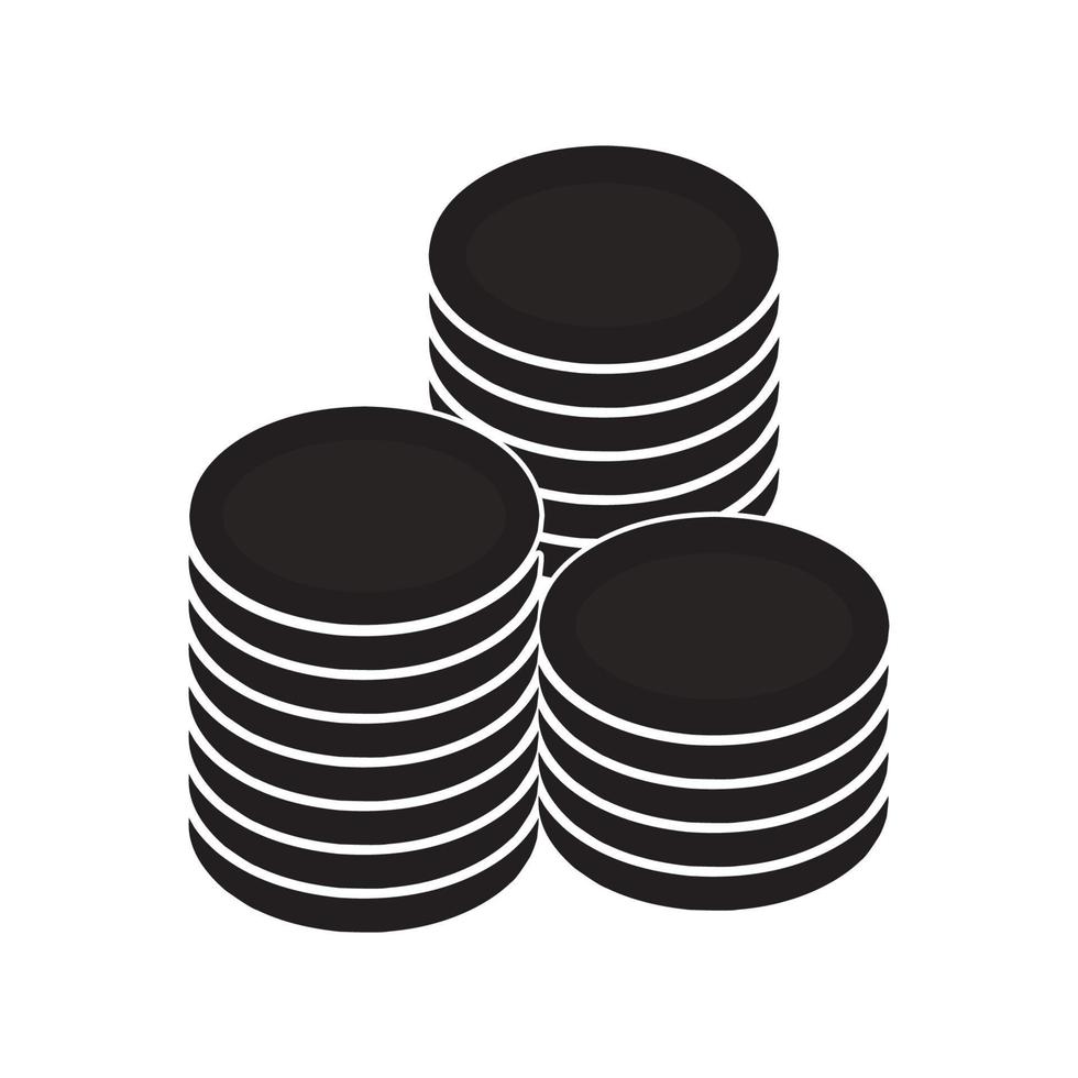 pile of gold coins icon vector