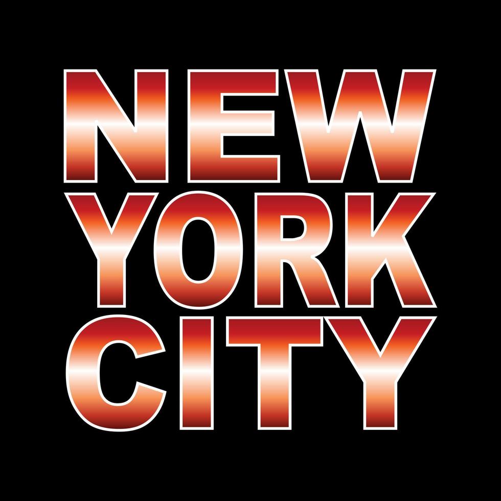 diseño de tipografía de texto de vector de nueva york