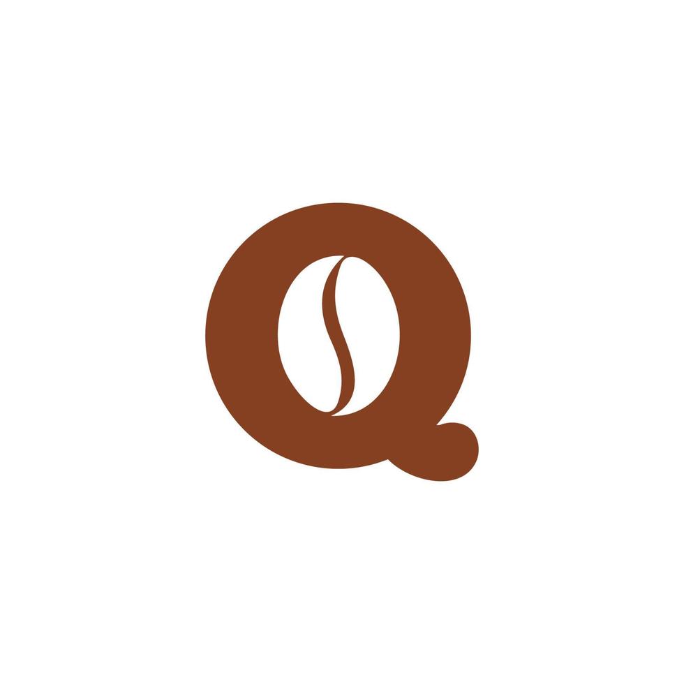 letter q coffee bean cute design vector