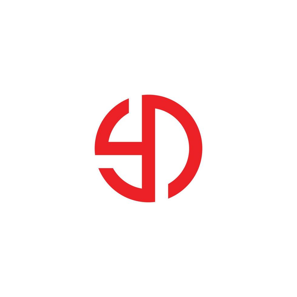 vector de logotipo de línea geométrica de círculo abstracto de letra yd