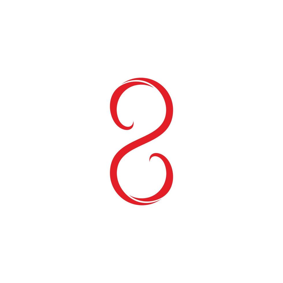 number 8 infinity waves ribbon curves geometric design logo vector