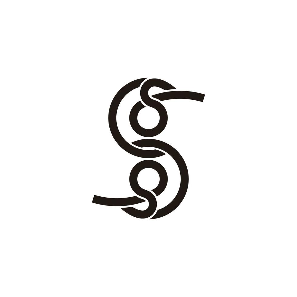 letter s linked overlap linear logo vector