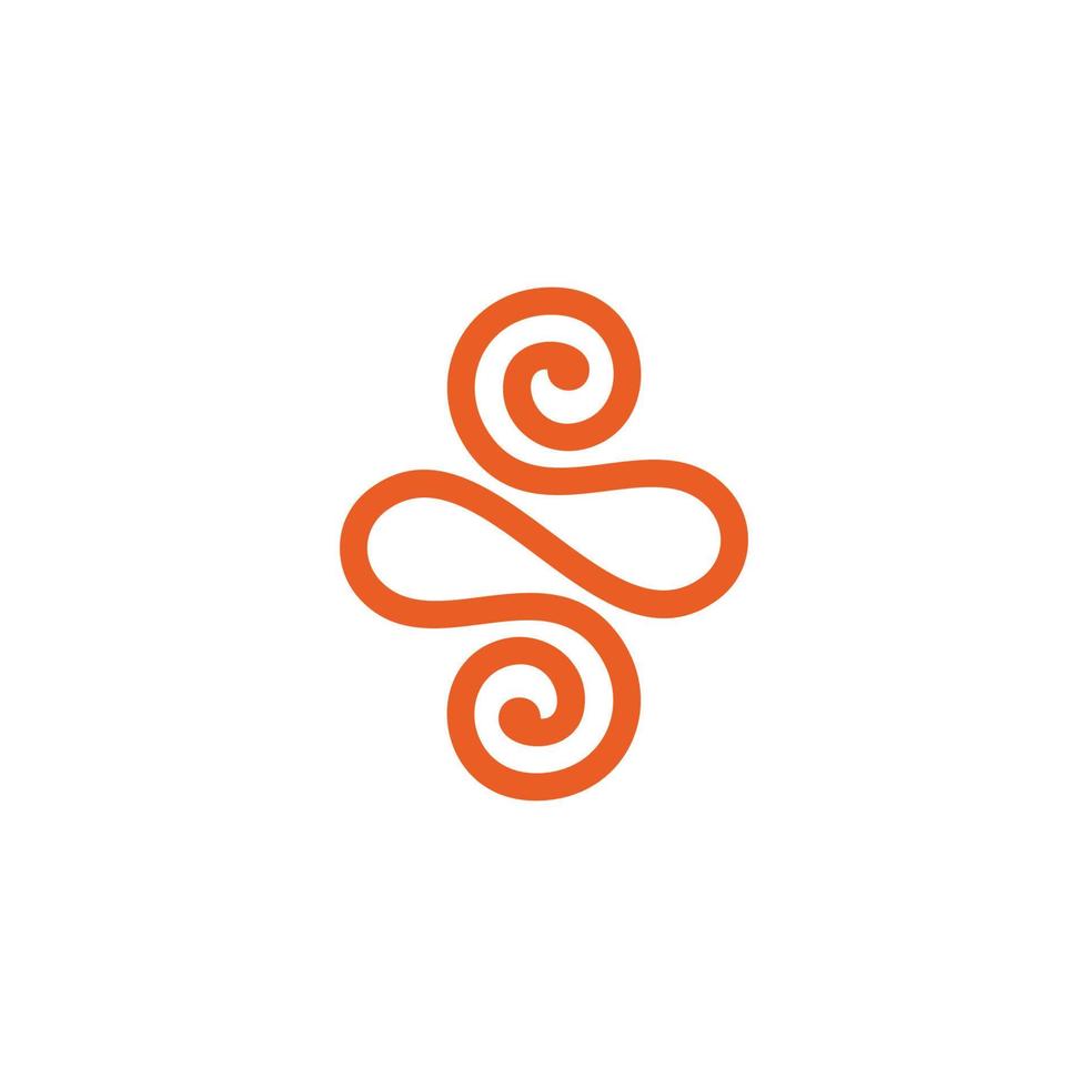 abstract spiral shape geometric lines art symbol logo vector