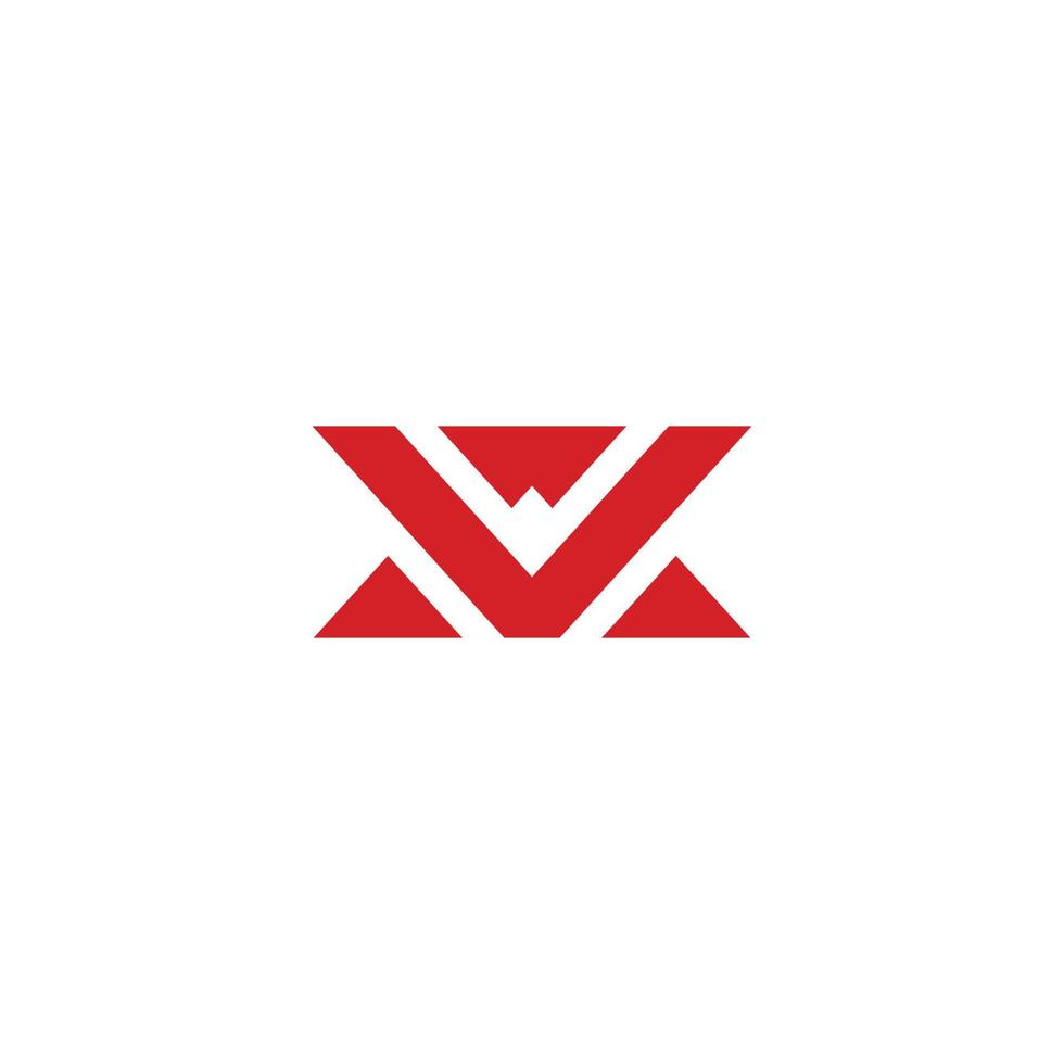 vector de logotipo de triángulos simples abstractos de letra wv