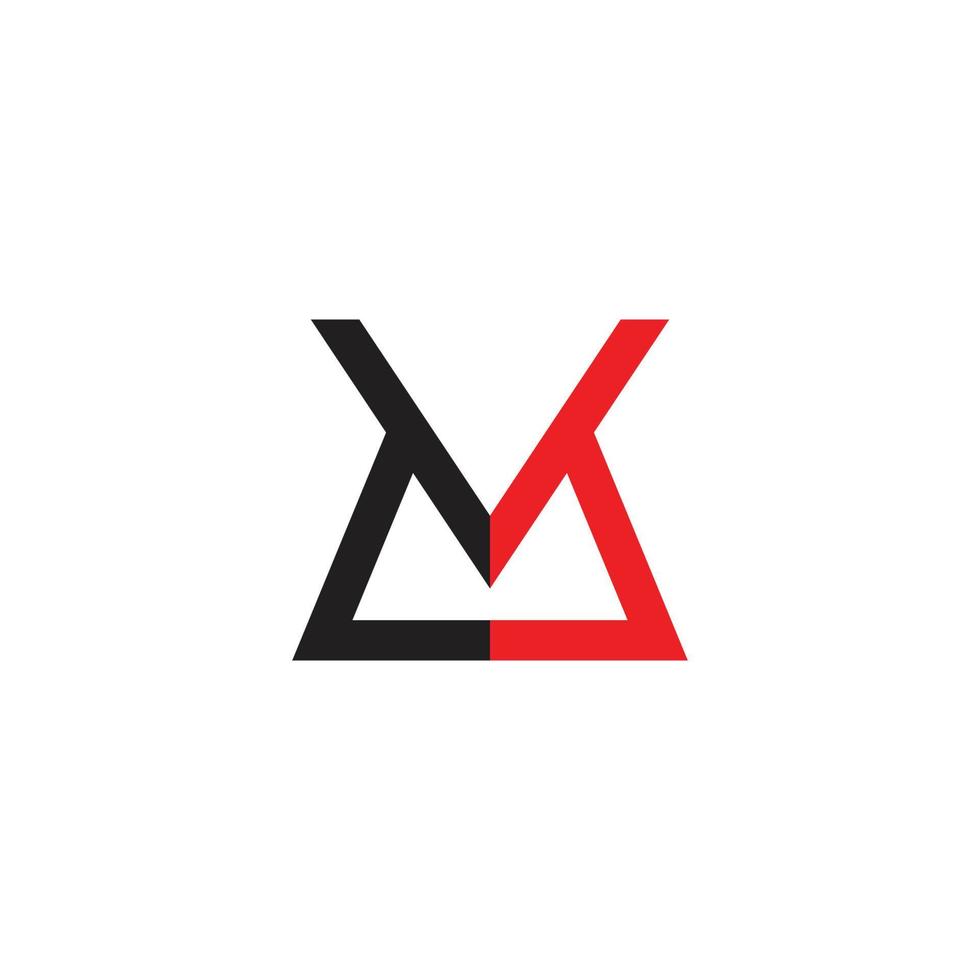 abstract letter mv colorful geometric line simple logo vector