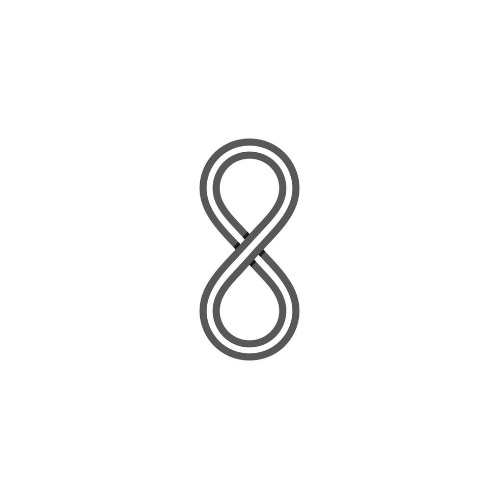 number 8 infinity shadow overlapping line colorful design logo vector