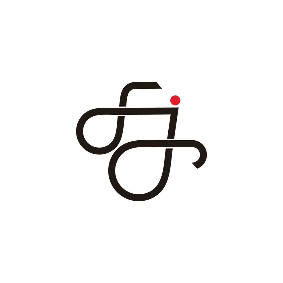 letter sj simple curves line art linked design logo vector