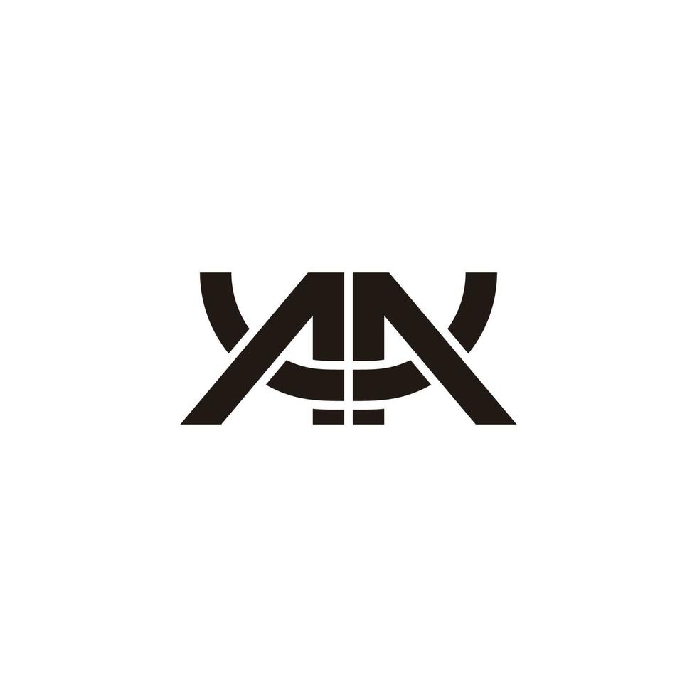 abstract letter mu linked overlapping line geometric line logo vector