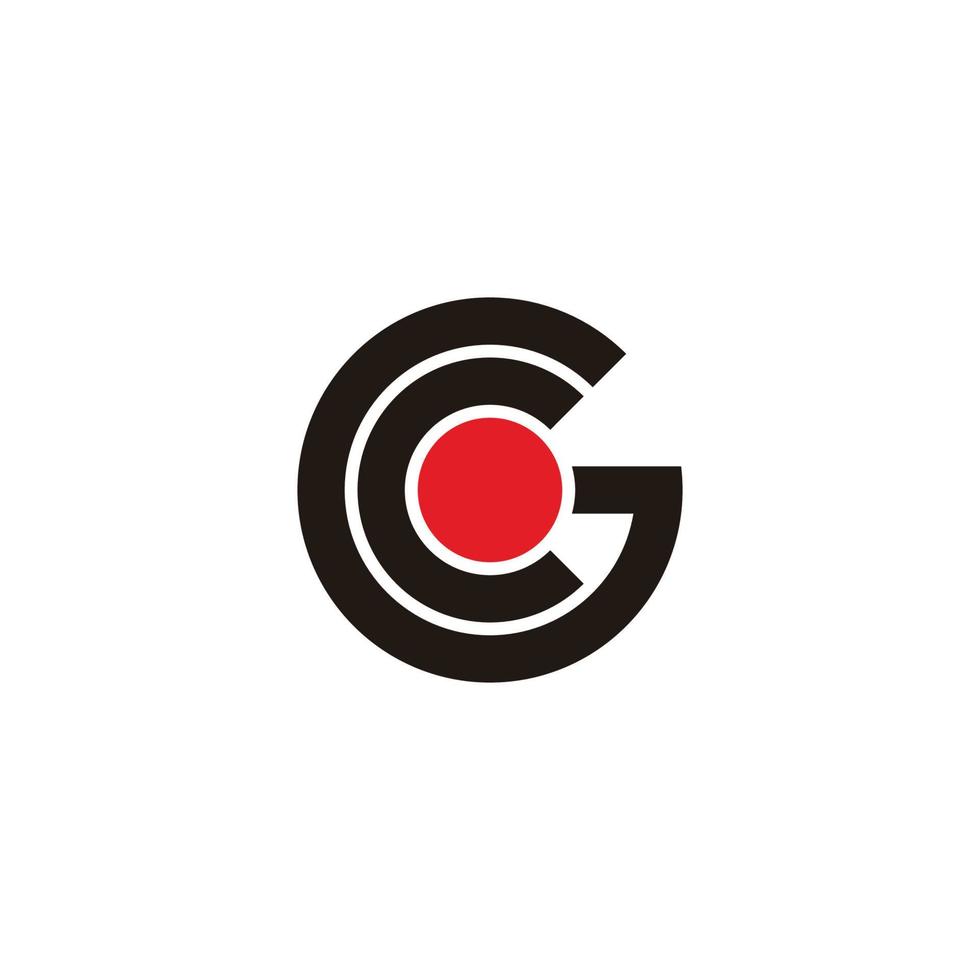 letter cg circle round motion line geometric logo vector