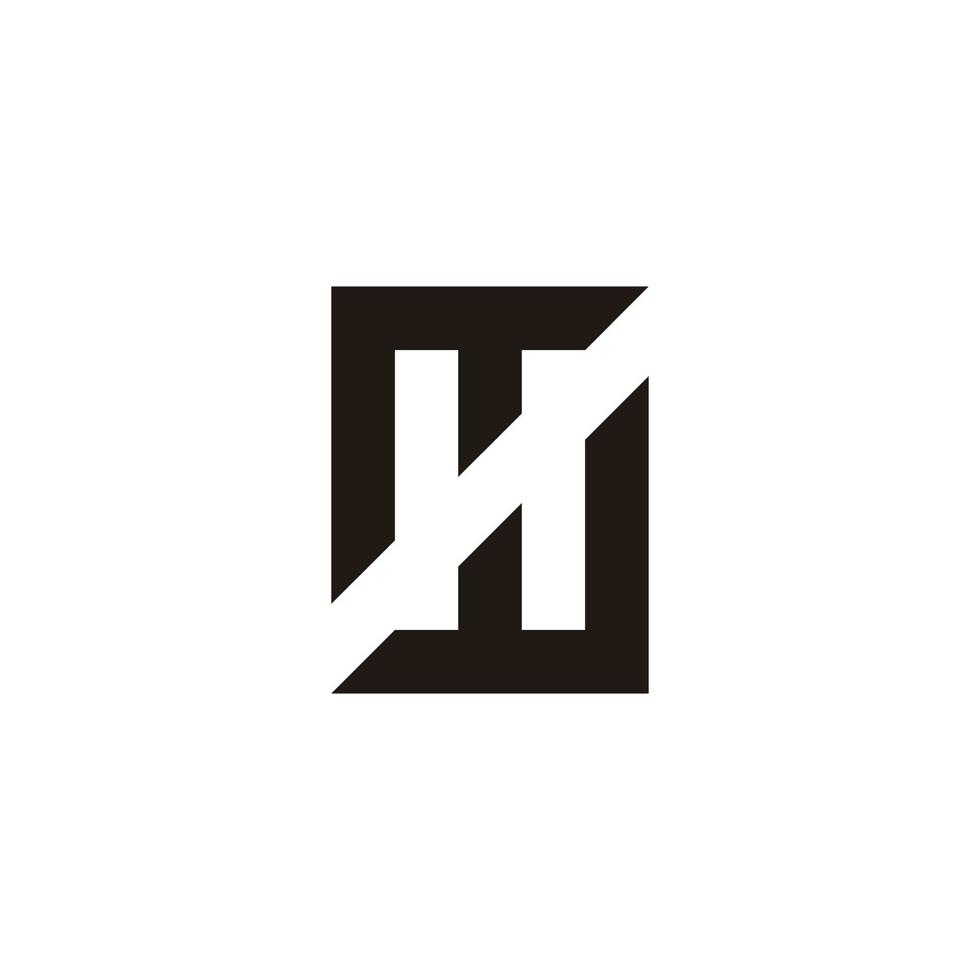 vector de logotipo de espacio negativo abstracto de letra ht