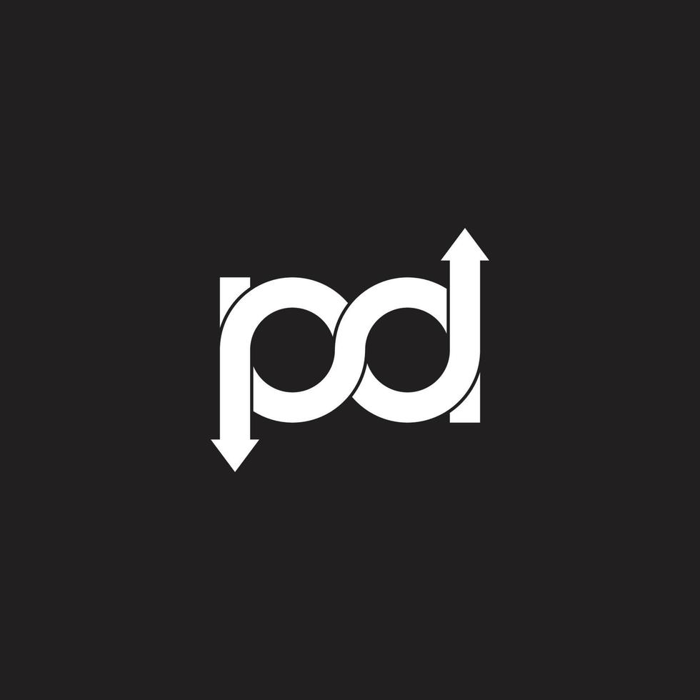 letters pd infinity directions arrows logo vector