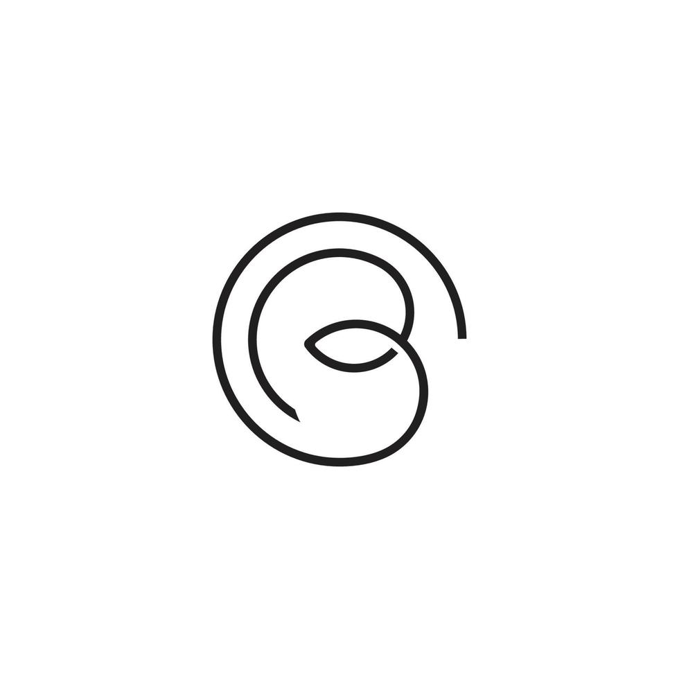 letra cb simple delgada curva línea círculo logo vector