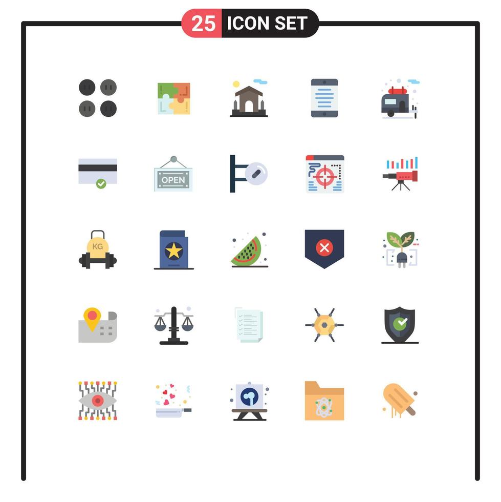 25 Creative Icons Modern Signs and Symbols of camping user home smartphone interface Editable Vector Design Elements