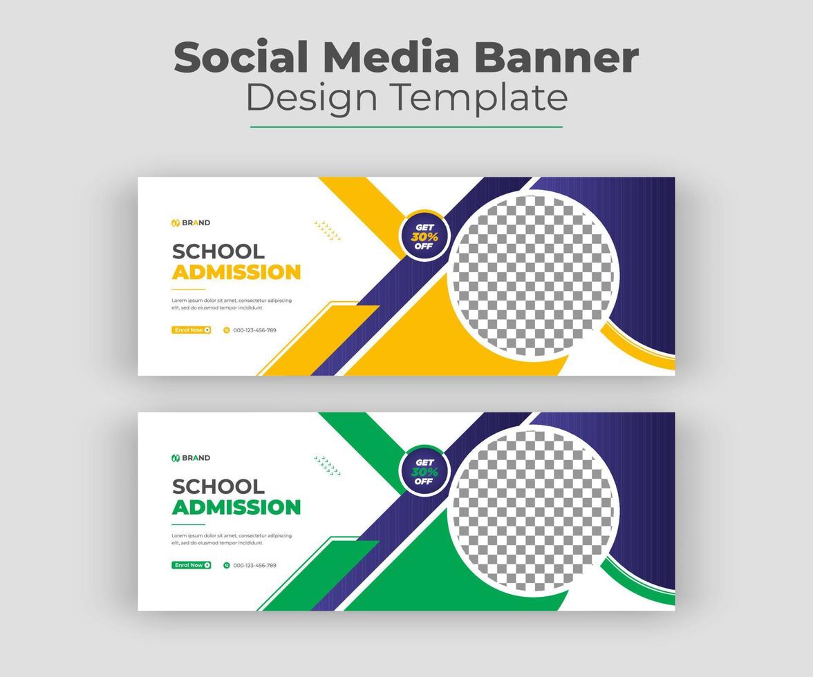 School admission social media banner template vector
