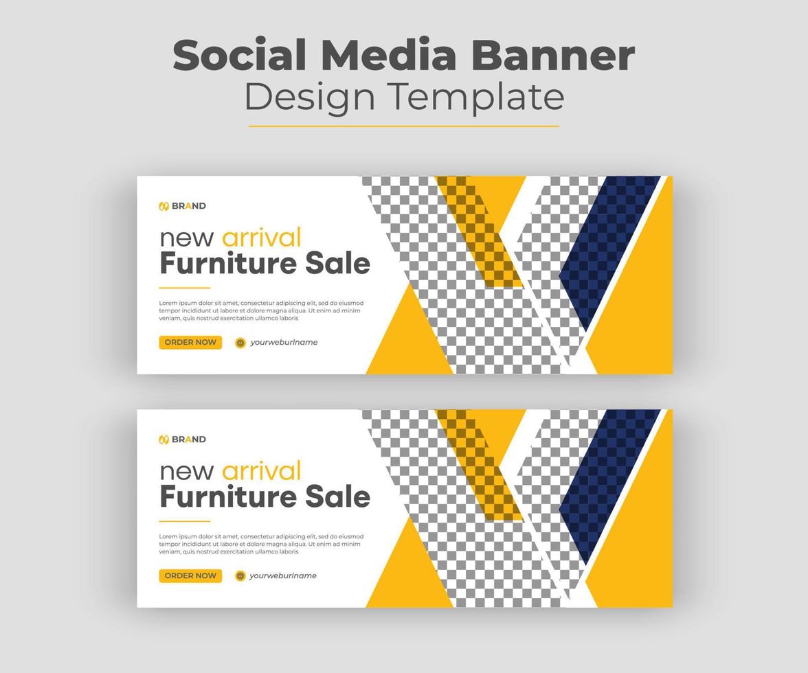 Furniture Facebook cover page template design vector