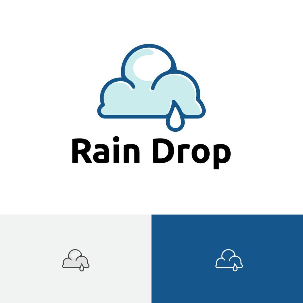 plantilla de logotipo de cielo de nube de agua de gota de lluvia vector