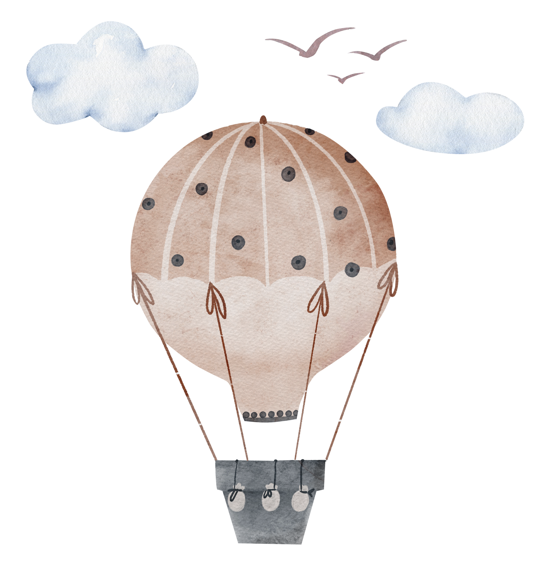 Hot Air Balloon Watercolor Illustration In Cartoon Style This Is An hot-air-balloon-watercolor-illustration-in-cartoon-style-this-is-an