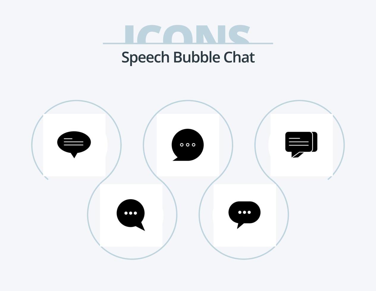 Chat Glyph Icon Pack 5 Icon Design. . message. conversation. communication. comment vector