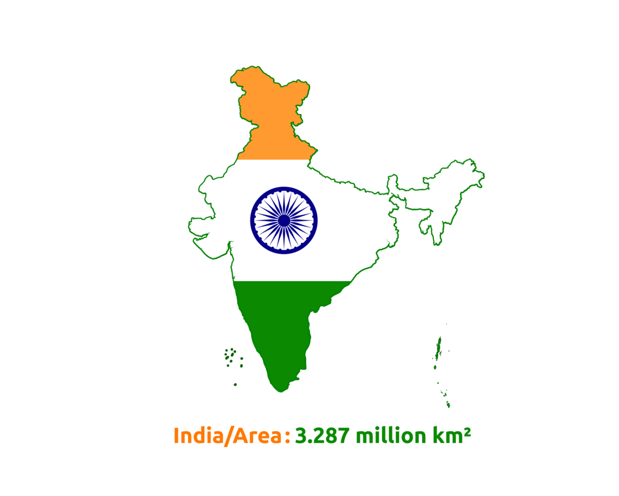 indische Karte mit Flagge png