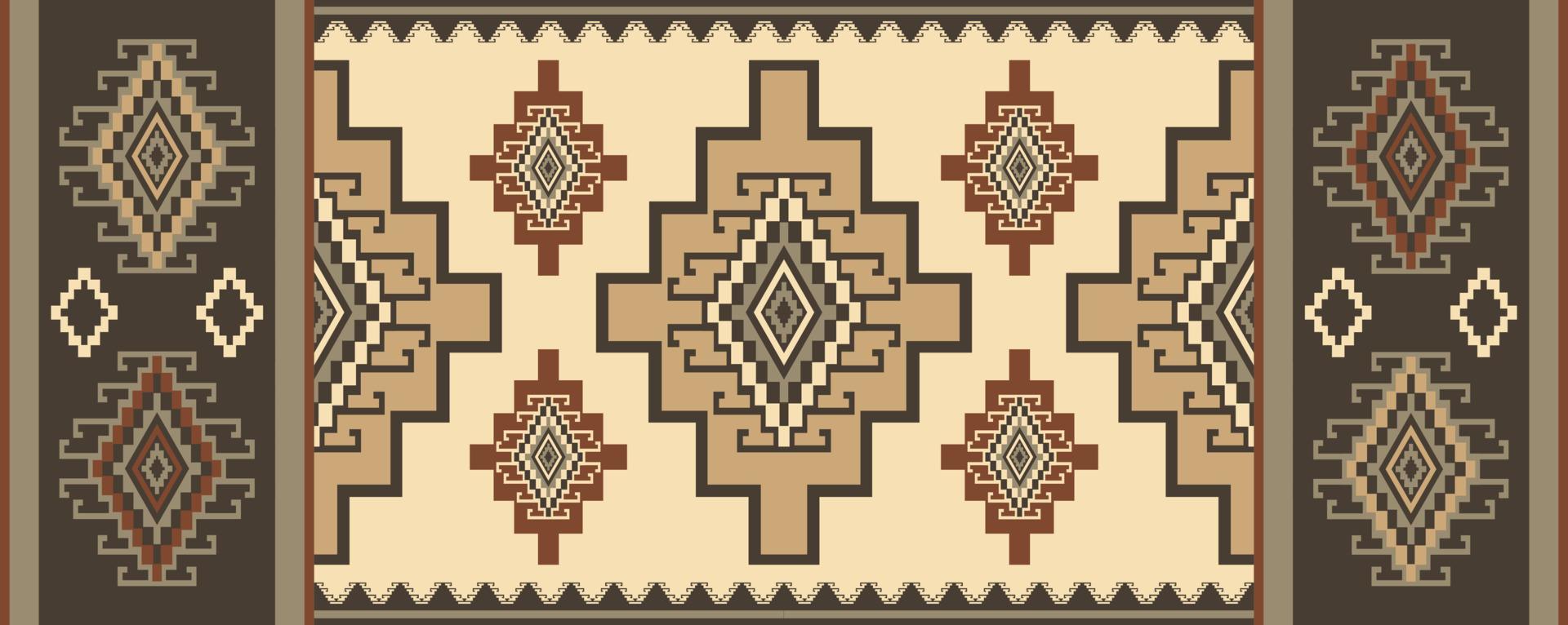 patrón geométrico de corredor étnico. corredor kilim azteca patrón geométrico color vintage estilo boho. uso para elementos de decoración de pisos, alfombras, alfombras, tapices, tapetes o corredores decorativos. vector