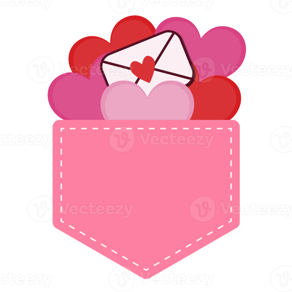 Heart with pocket love Valentines png