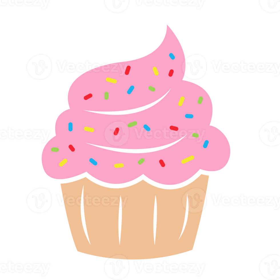 icono de postre de diseño plano de cupcake png