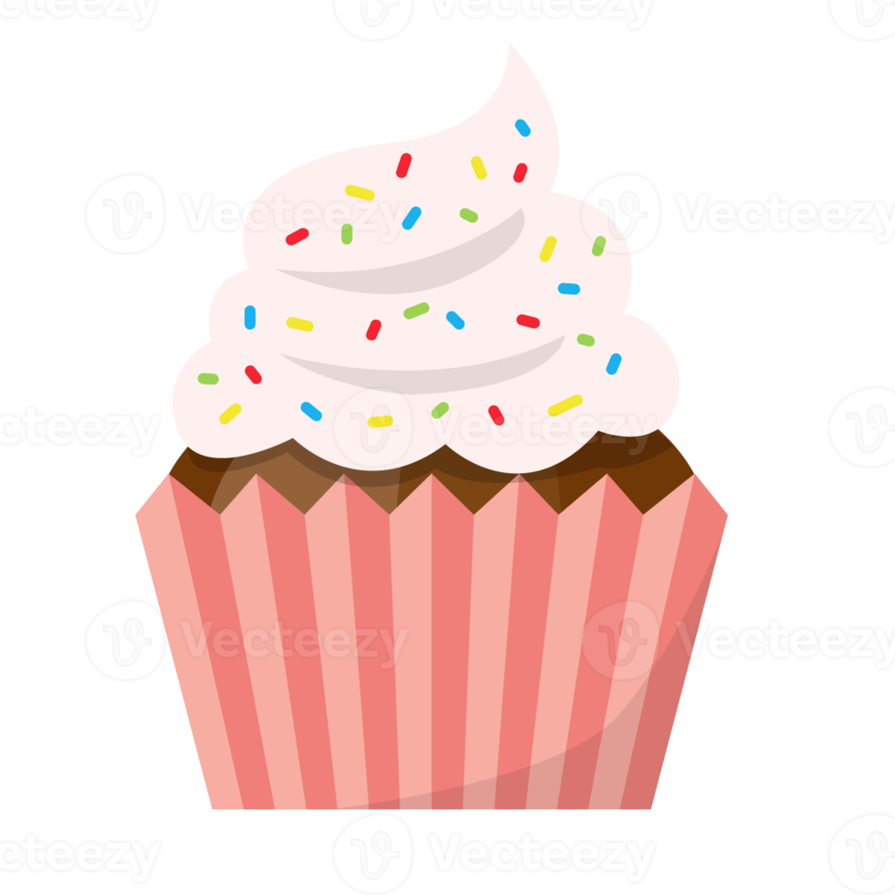 ícone de sobremesa de design plano de cupcake png