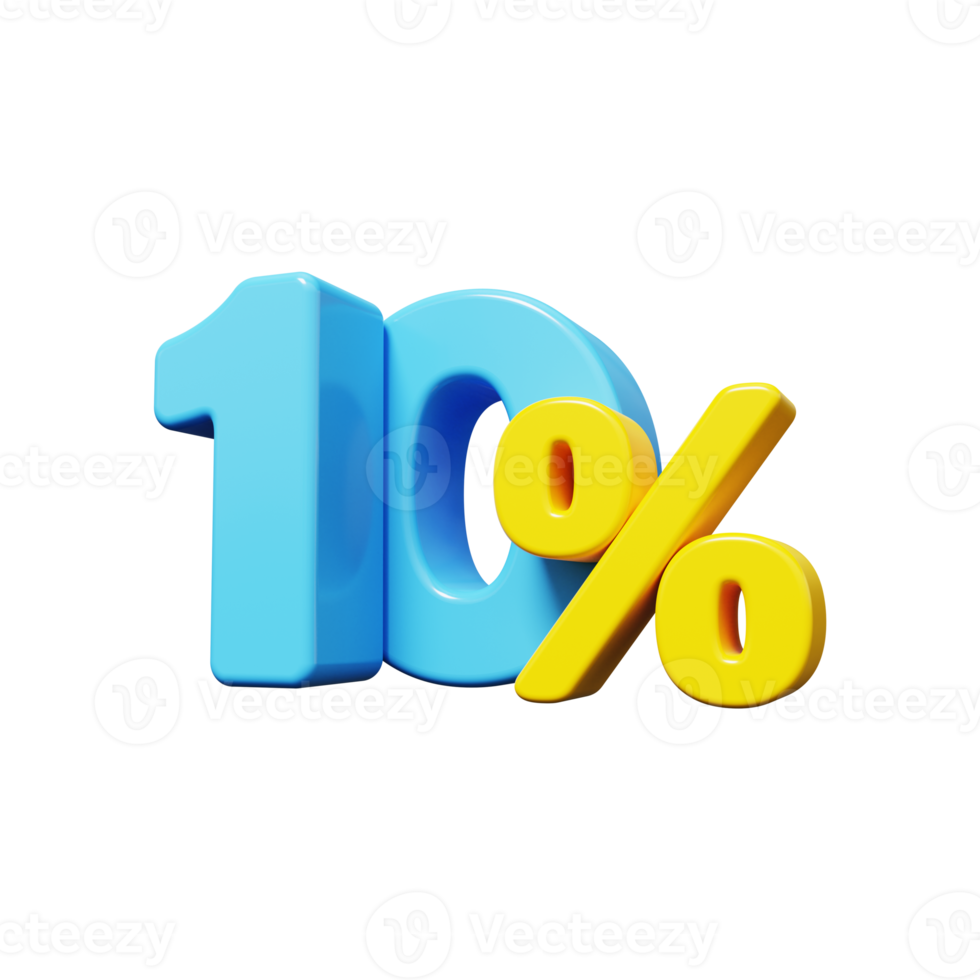 10 percent OFF Sale. Discount offer price tag. Special offer sale. 3D