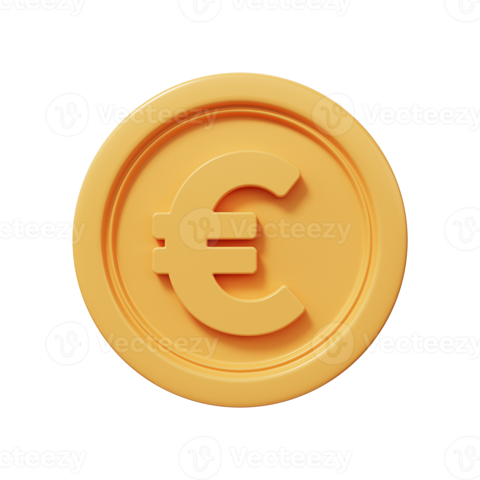 goldene euromünze 3d rendern png