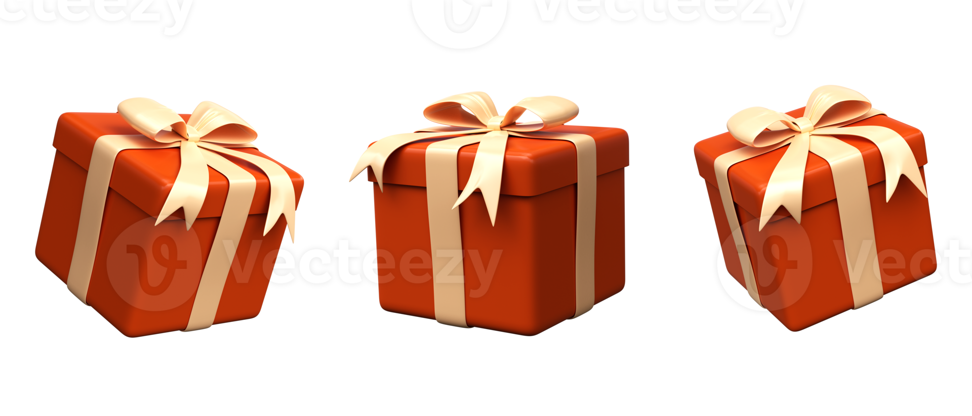 Gift boxes. 3d red gift box with golden ribbon and bow png