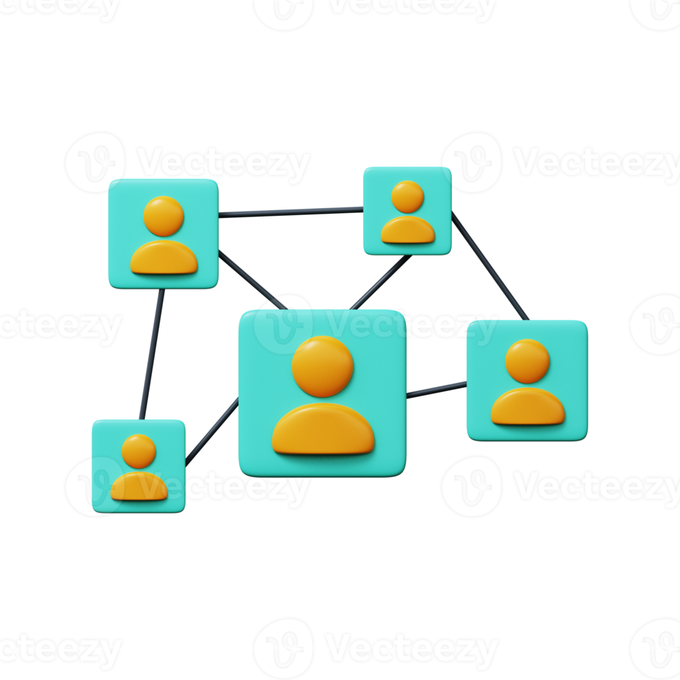 sociaal verbinding icoon, 3d geven png