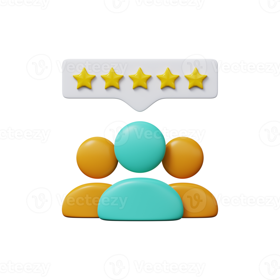 Successful teamwork User rating icon 3d render png