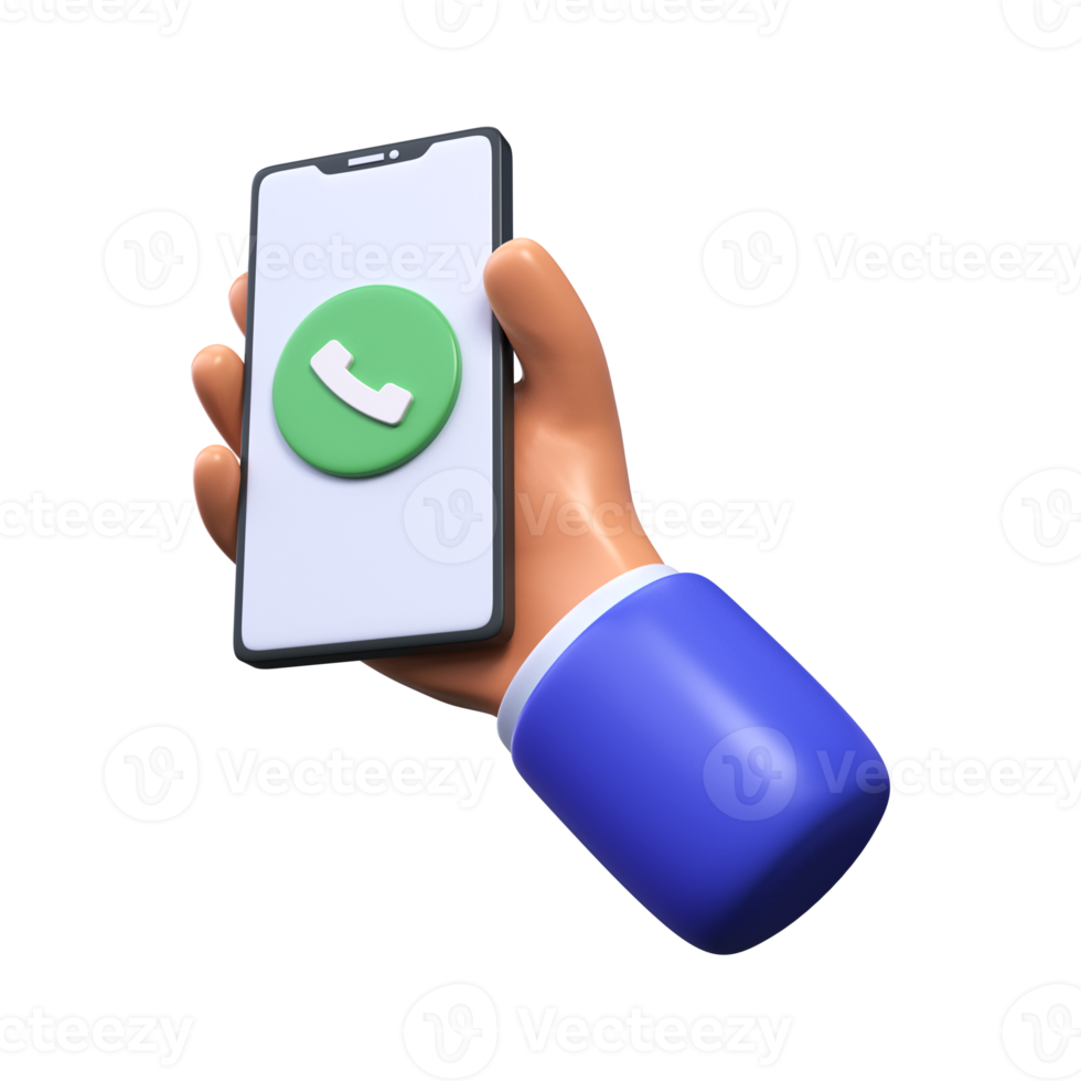 Phone call button on smartphone screen png