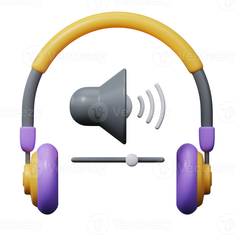 Wireless headphones 3d render png