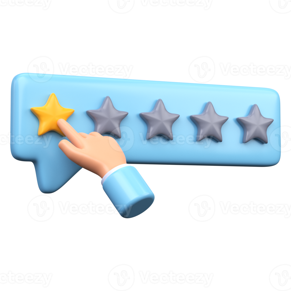 One star rating 3D icon png
