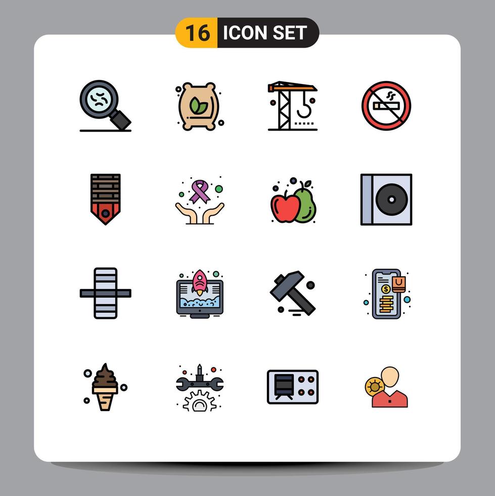 paquete de iconos de vector de stock de 16 signos y símbolos de línea para la insignia de la industria militar de rayas elementos de diseño de vector creativo editable de verano