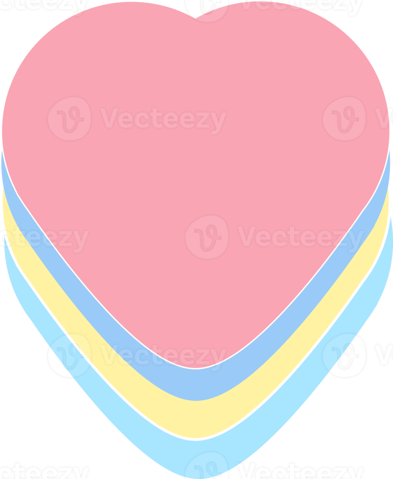 cute pastel heart sticker decoration png